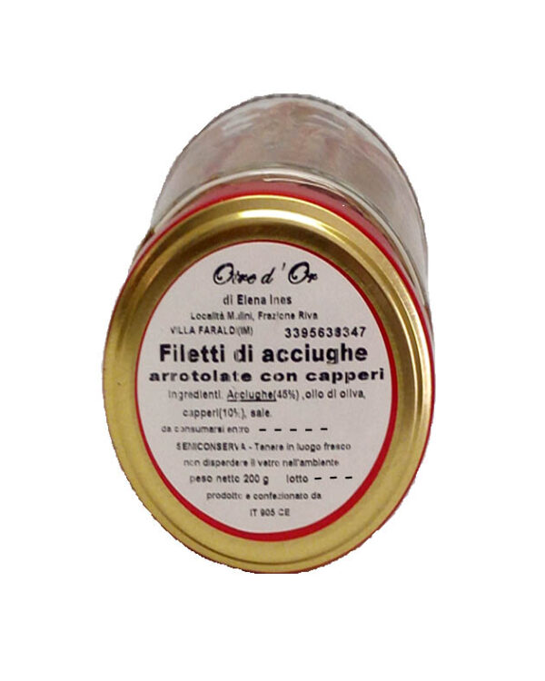 Filetti di acciuga in olio di oliva con capperi - immagine 2