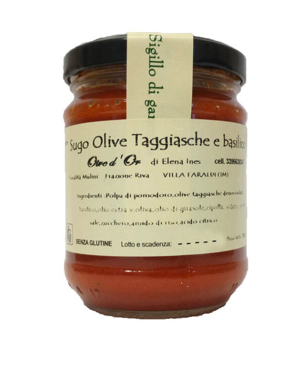 sugo olive taggiasche e basilico