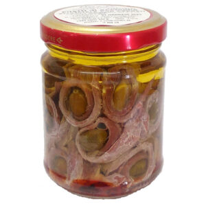 Filetti di acciuga in olio di oliva con capperi